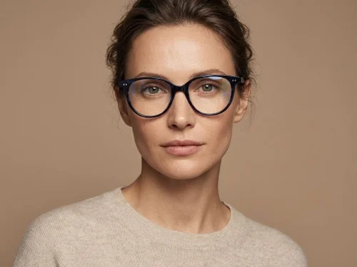 Lunettes ovales en plastique bleu #BS2012-2317