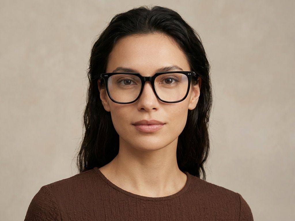 Rechteckige schwarze Kunststoffbrille #BS2012-2320