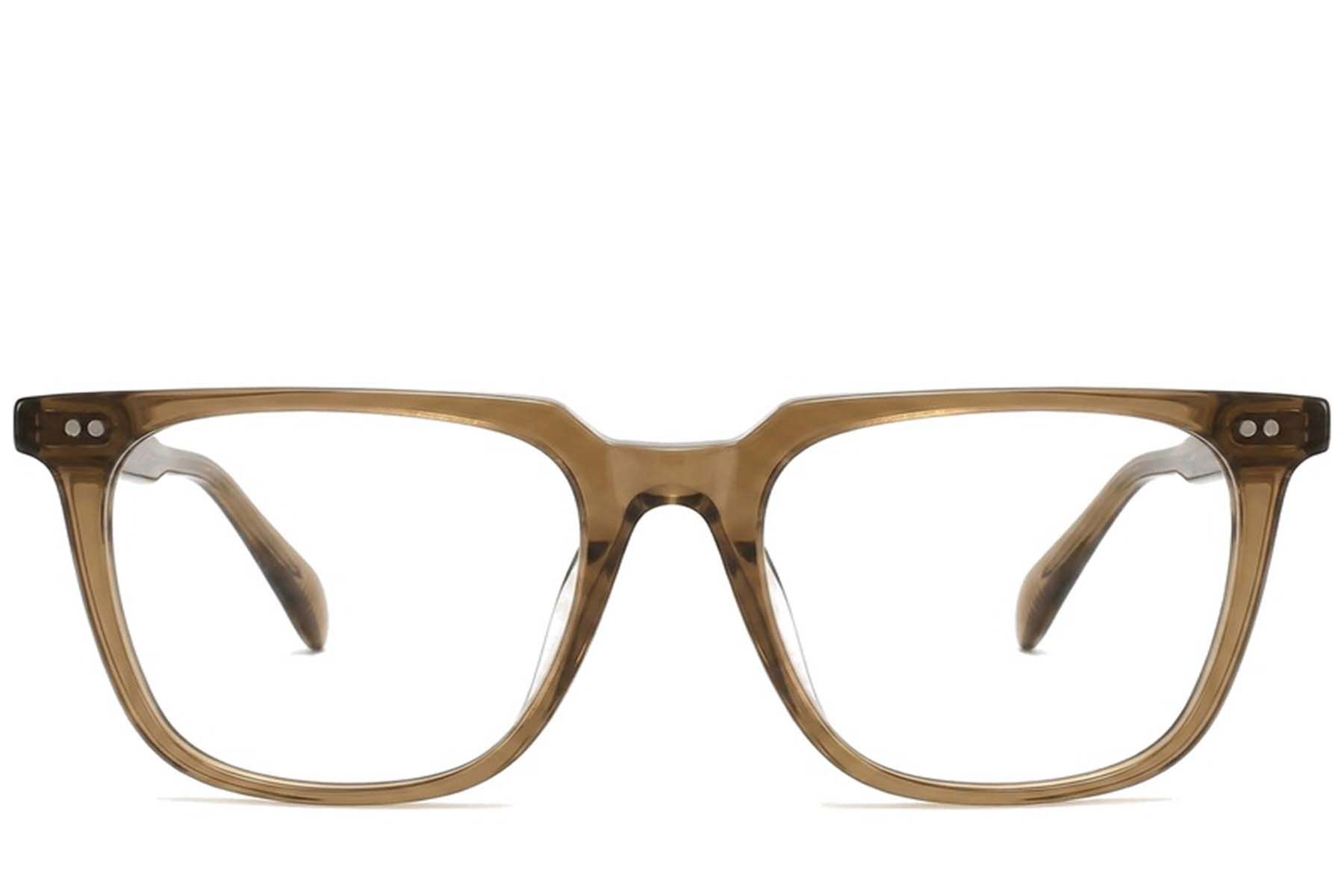 Rectangular Brown Acetate Glasses #BS2012-2322