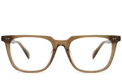 Lunettes rectangulaires en plastique brun #BS2012-2322