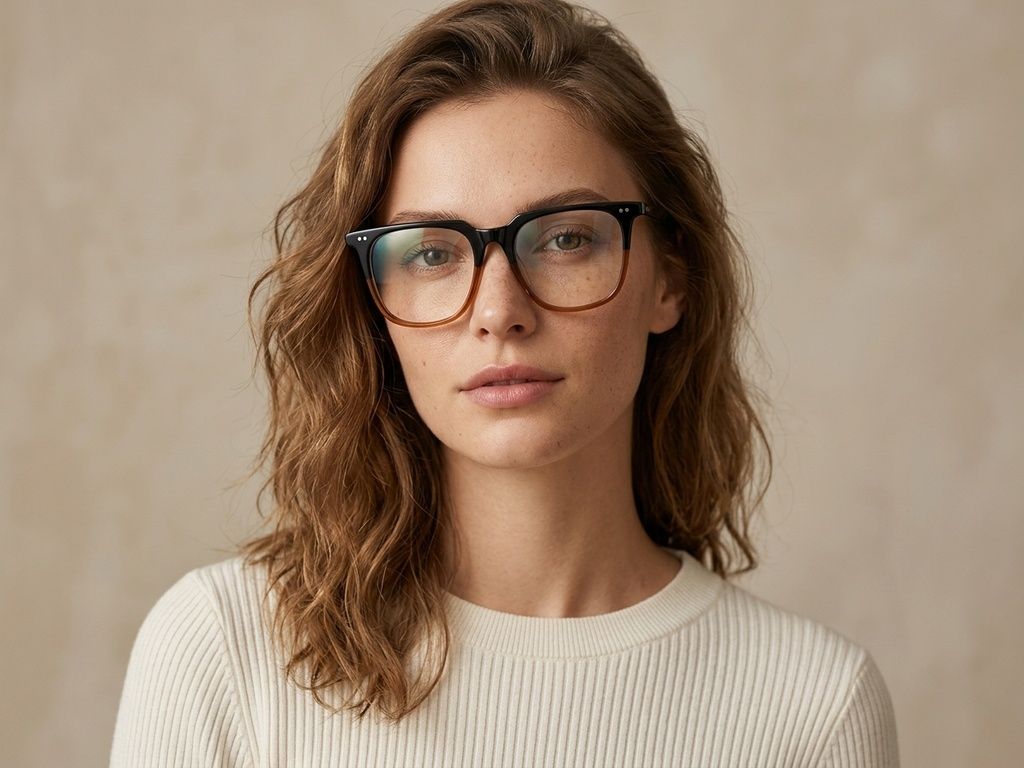 Rectangular Brown Acetate Glasses #BS2012-2323