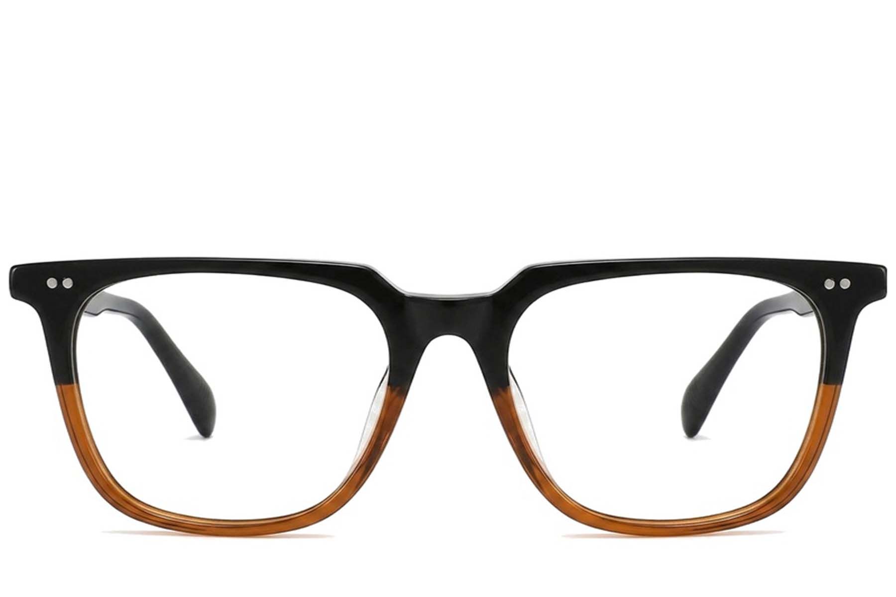 Rectangular Brown Acetate Glasses #BS2012-2323
