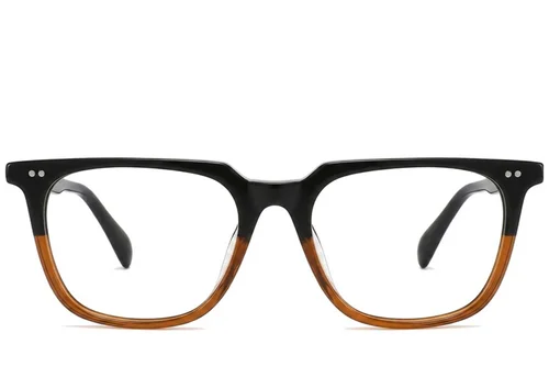 Lunettes rectangulaires en plastique brun #BS2012-2323