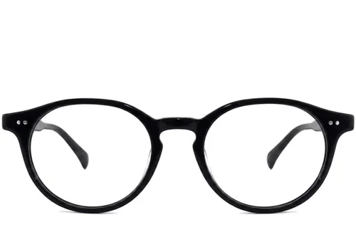 Lunettes ovales en plastique noir #BS2012-2325