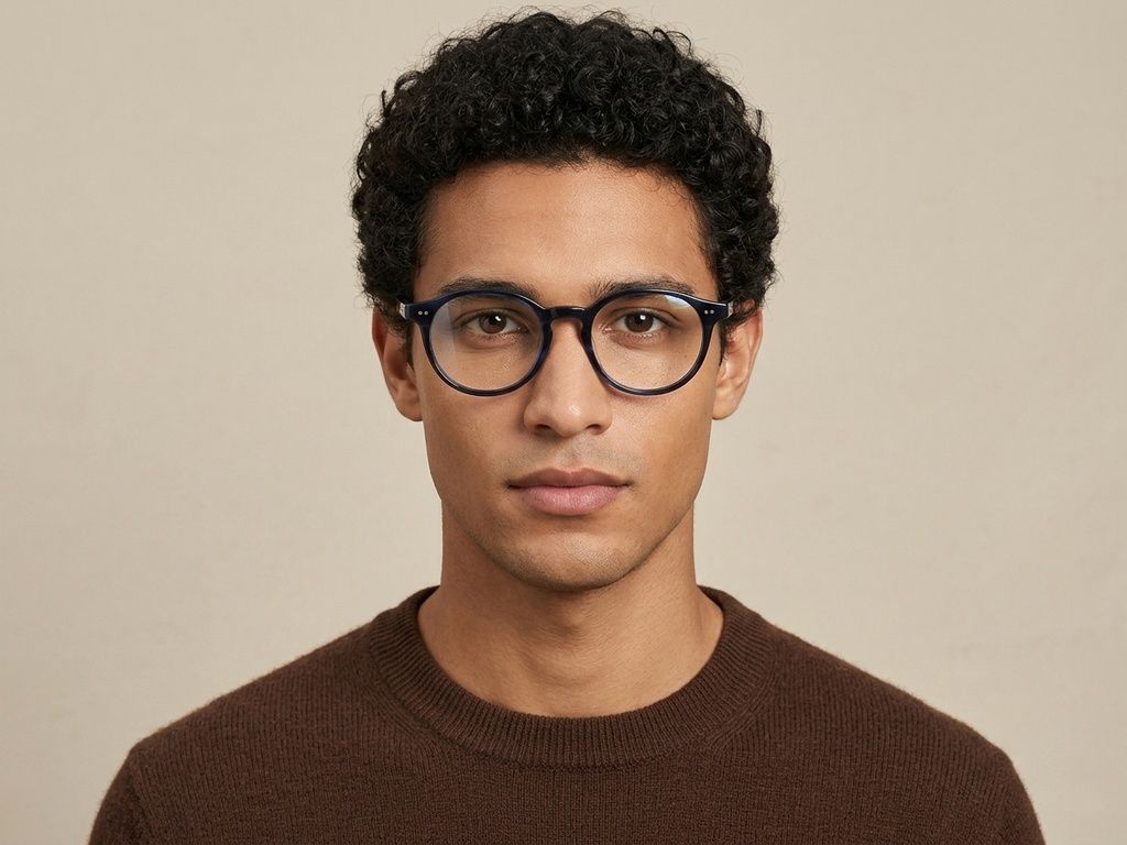 Oval Blue Acetate Glasses #BS2012-2326