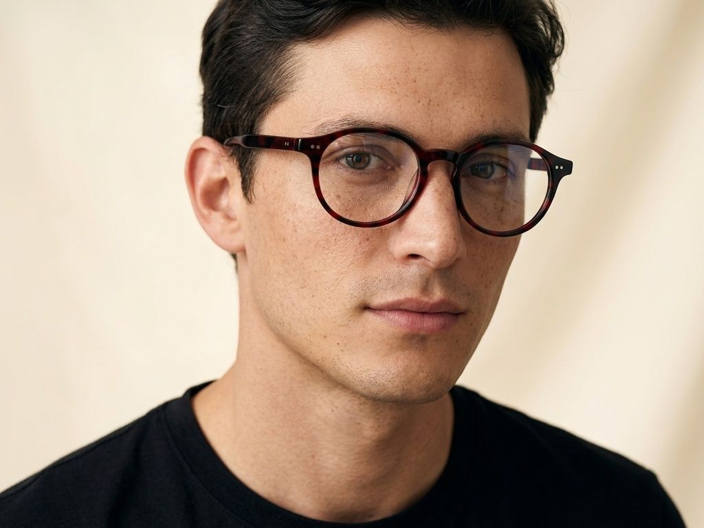 Oval Red Plastic Glasses #BS2012-2327