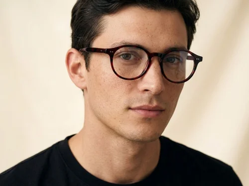 Lunettes ovales en plastique rouge #BS2012-2327