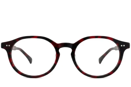 Lunettes ovales en plastique rouge #BS2012-2327