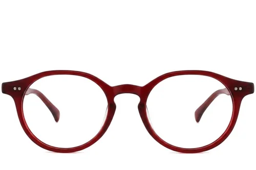Lunettes ovales en plastique rouge #BS2012-2328