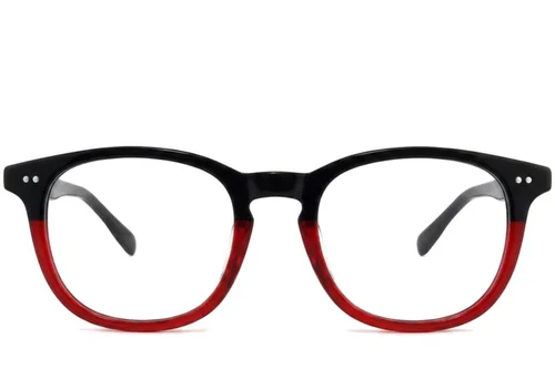 Lunettes rectangulaires en plastique rouge #BS2012-2334
