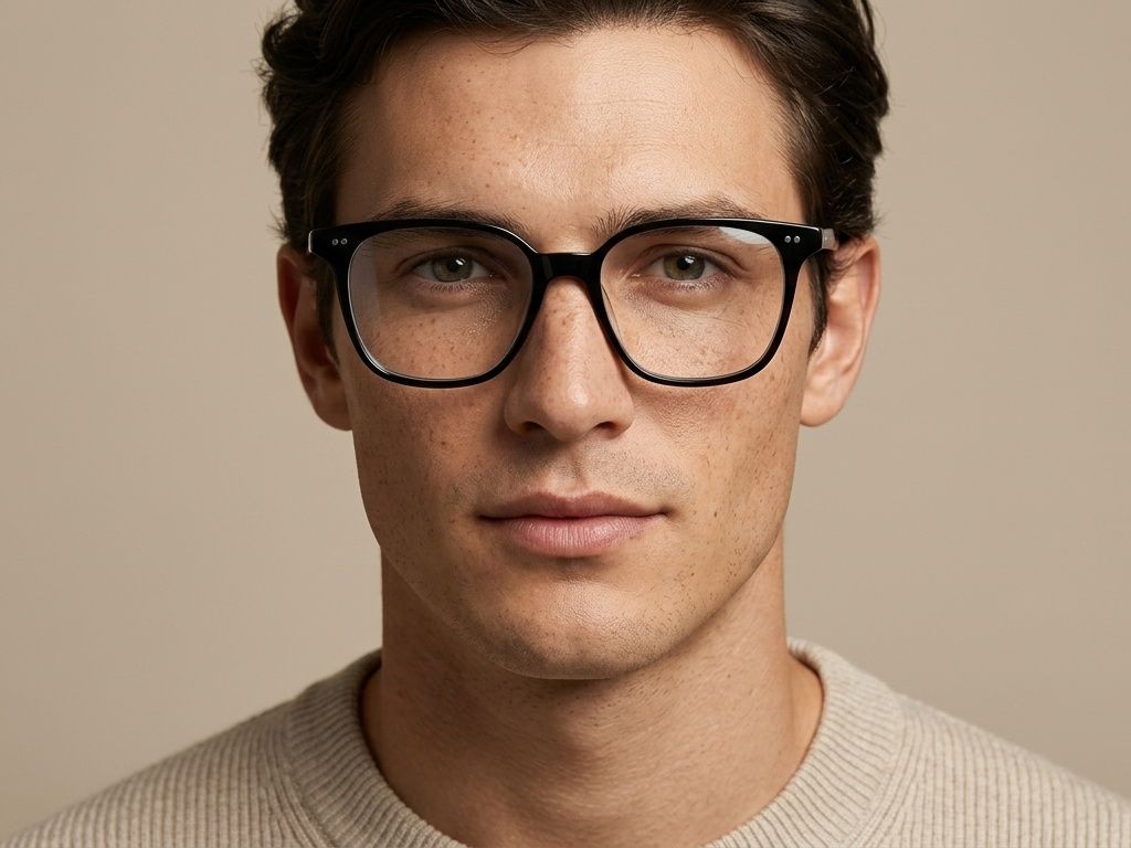 Rectangular Black Acetate Glasses #BS2012-2335