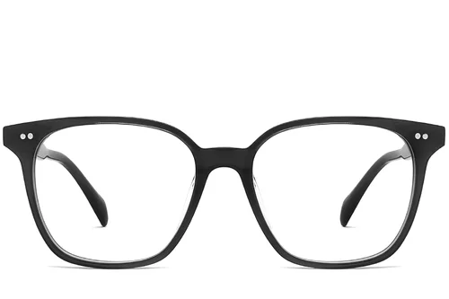 Lunettes rectangulaires en plastique noir #BS2012-2335