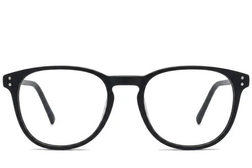 Lunettes ovales en acétate noir #BS2012-2339
