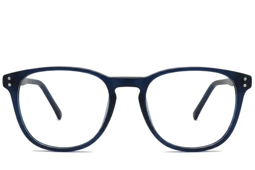 Lunettes ovales en acétate bleu #BS2012-2340