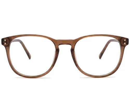 Lunettes ovales en acétate brun #BS2012-2341