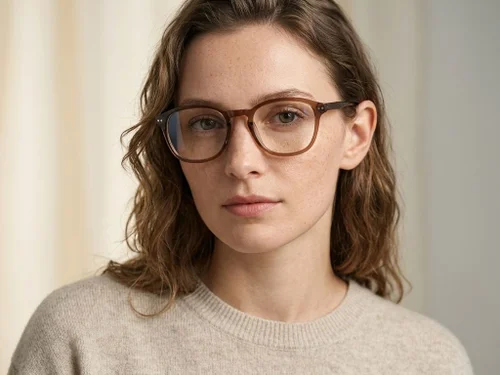 Lunettes rectangulaires en acétate brun #BS2012-2345