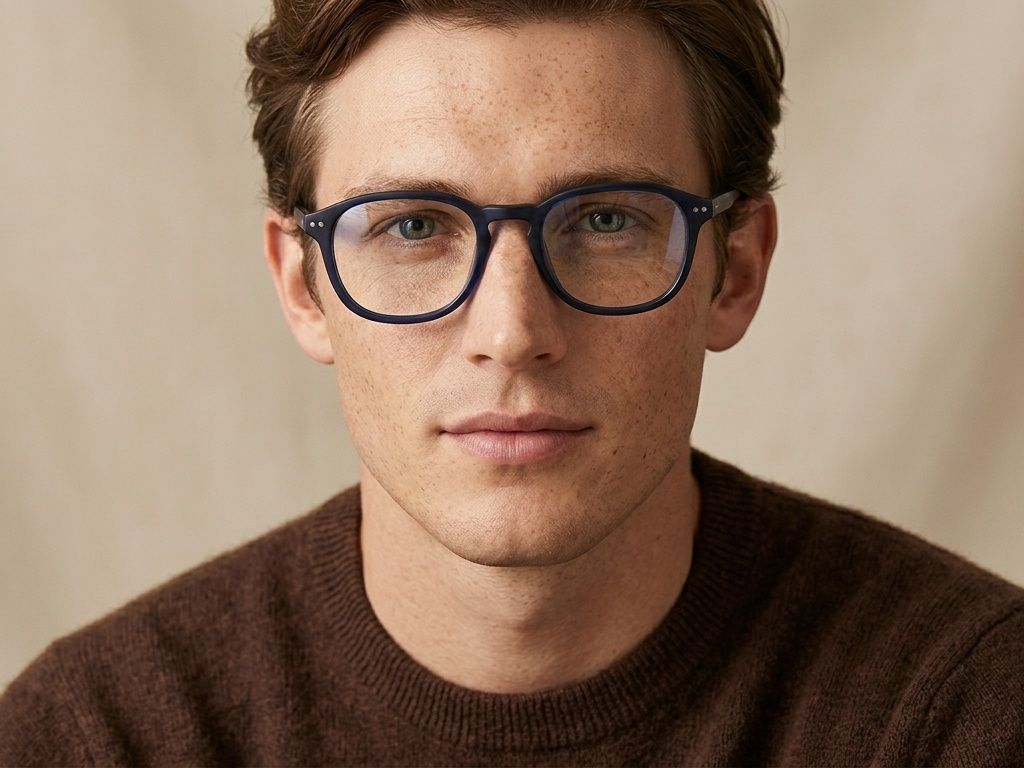 Rectangular Blue Acetate Glasses #BS2012-2346