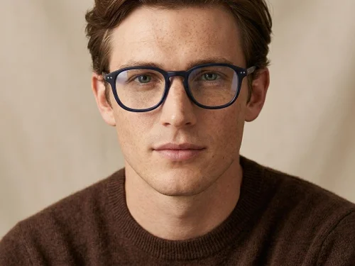 Lunettes rectangulaires en acétate bleu #BS2012-2346