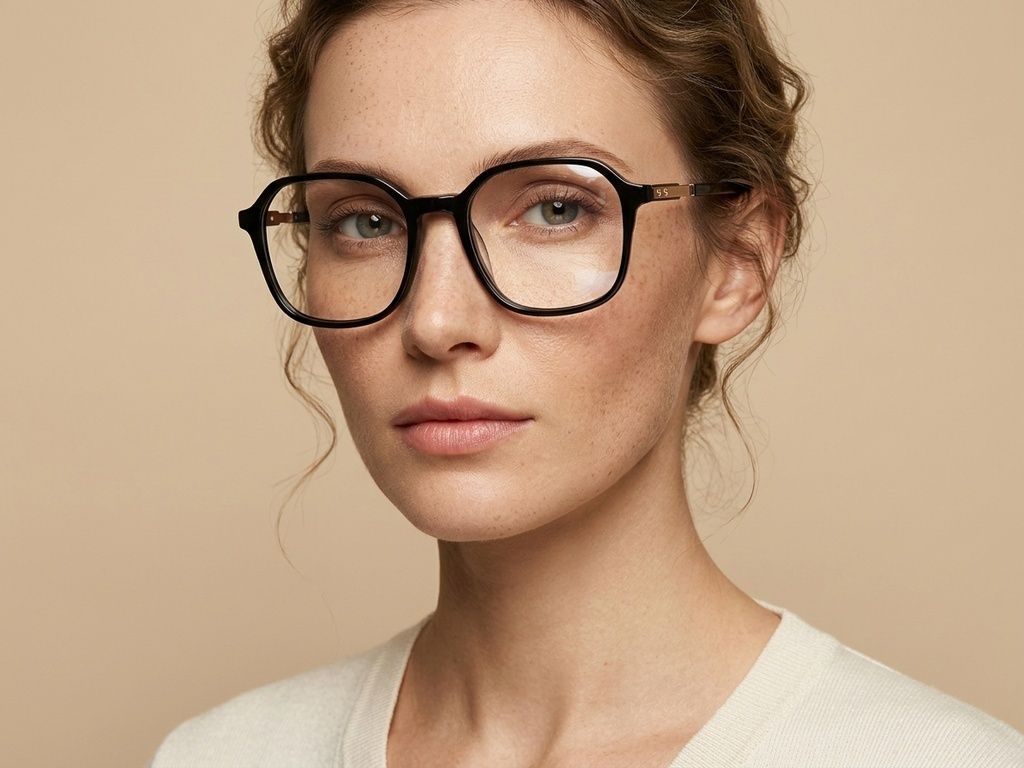 Rectangular Black Acetate Glasses #BS2012-2348