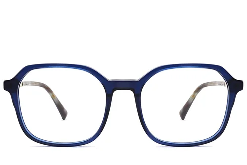 Lunettes rectangulaires en acétate bleu #BS2012-2349