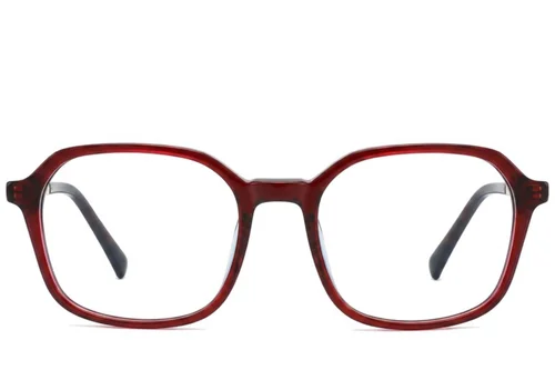 Verres rectangulaires en acétate rouge #BS2012-2350