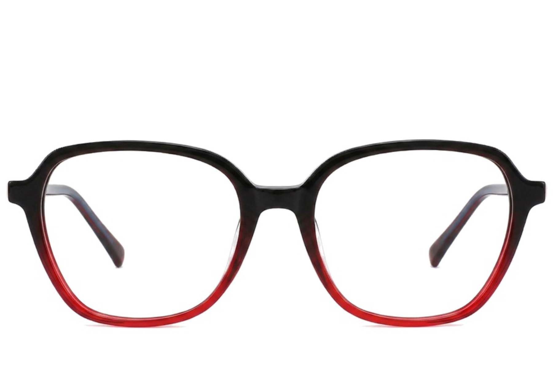 Rectangular Red Acetate Glasses #BS2012-2352
