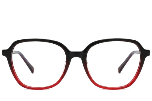 Verres rectangulaires en acétate rouge #BS2012-2352