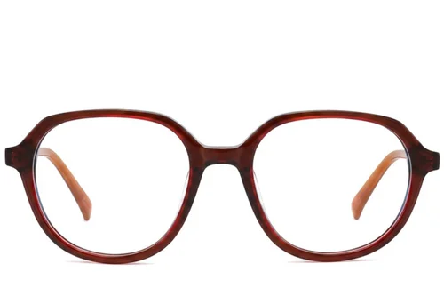 Verres rectangulaires en acétate rouge #BS2012-2355