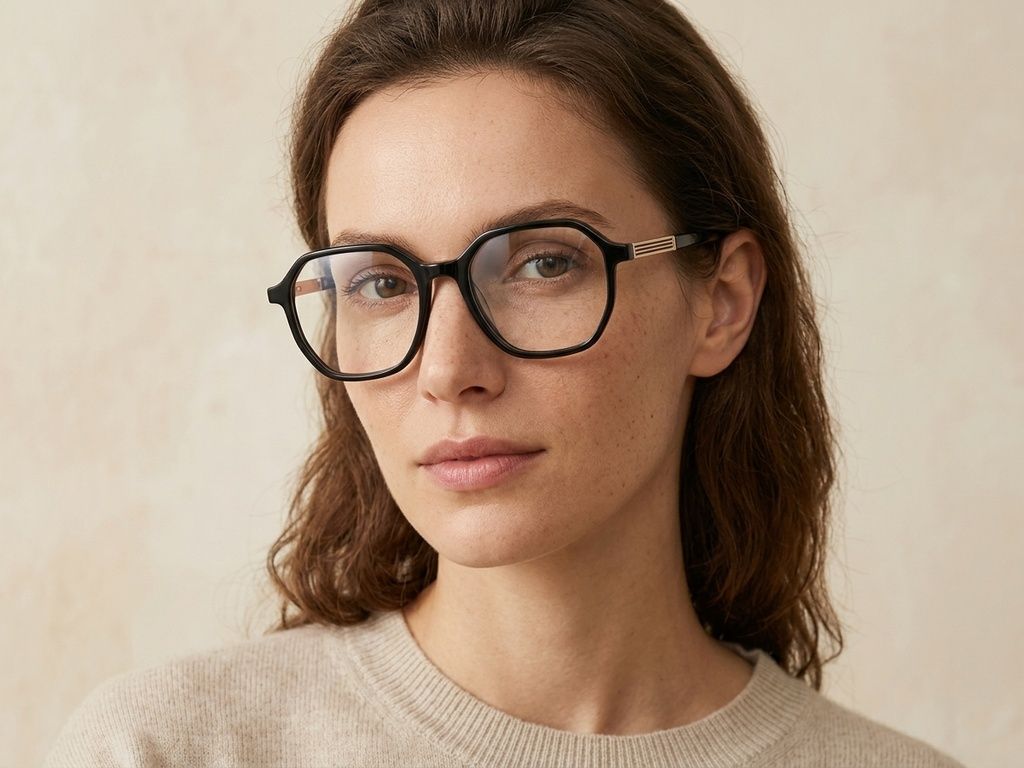 Geometric Black Acetate Glasses #BS2012-2358