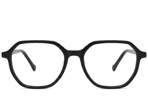 Lunettes géométriques en acétate noir #BS2012-2358
