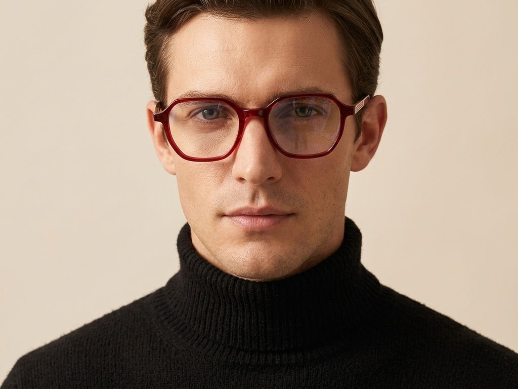 Bicchieri in acetato rosso con motivo geometrico #BS2012-2359