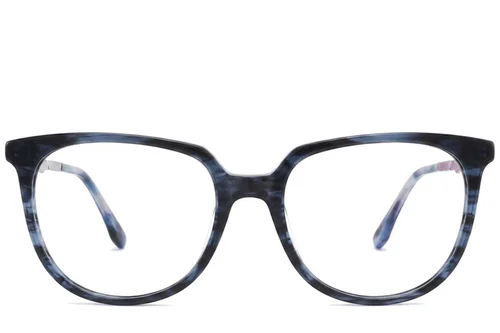 Lunettes ovales en acétate bleu #BS2012-2365
