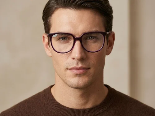 Lunettes ovales en acétate violet #BS2012-2367