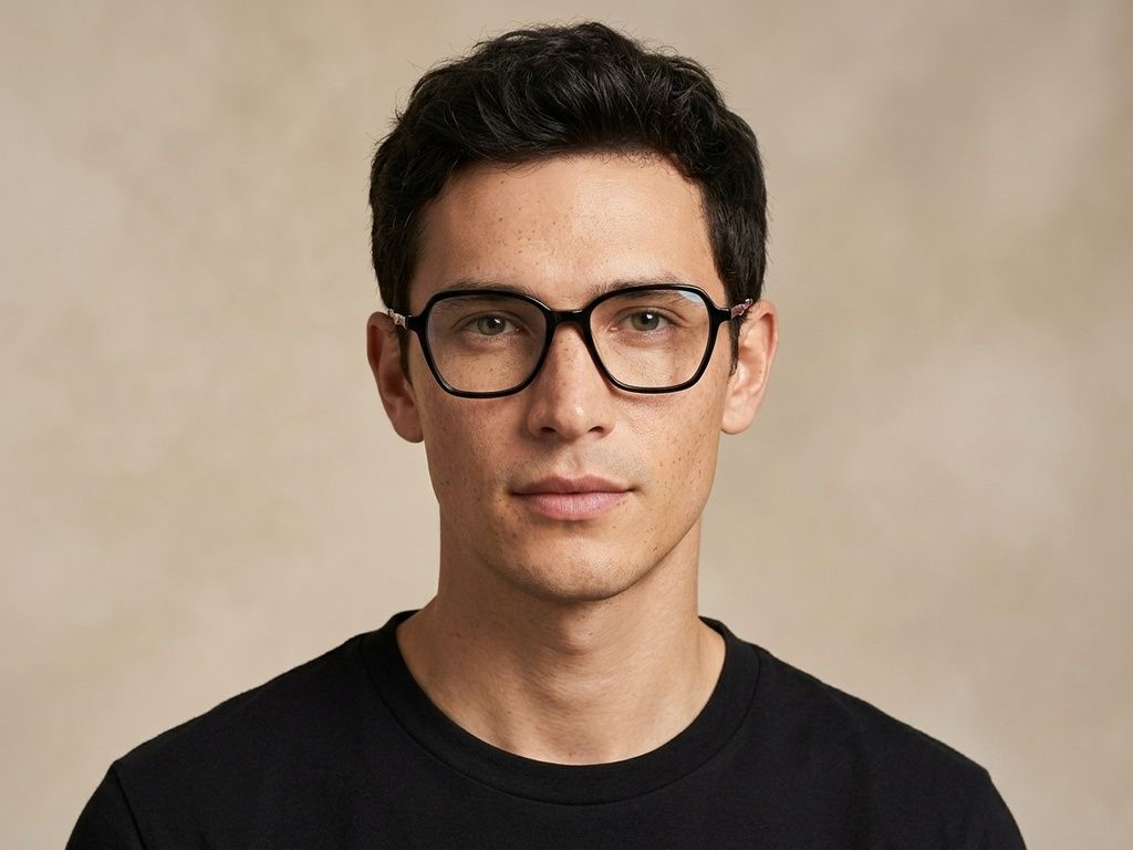 Rectangular Black Acetate Glasses #BS2012-2368