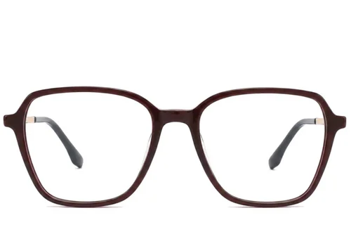 Lunettes rectangulaires en acétate brun #BS2012-2369