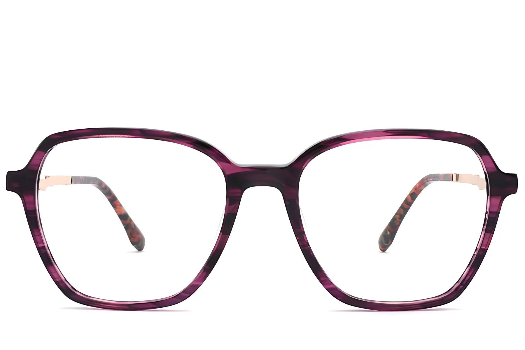 Rectangular Purple Acetate Glasses #BS2012-2370