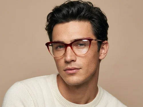Lunettes papillon en acétate rouge #BS2012-2376
