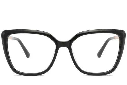 Lunettes rectangulaires en acétate noir #BS2012-2378