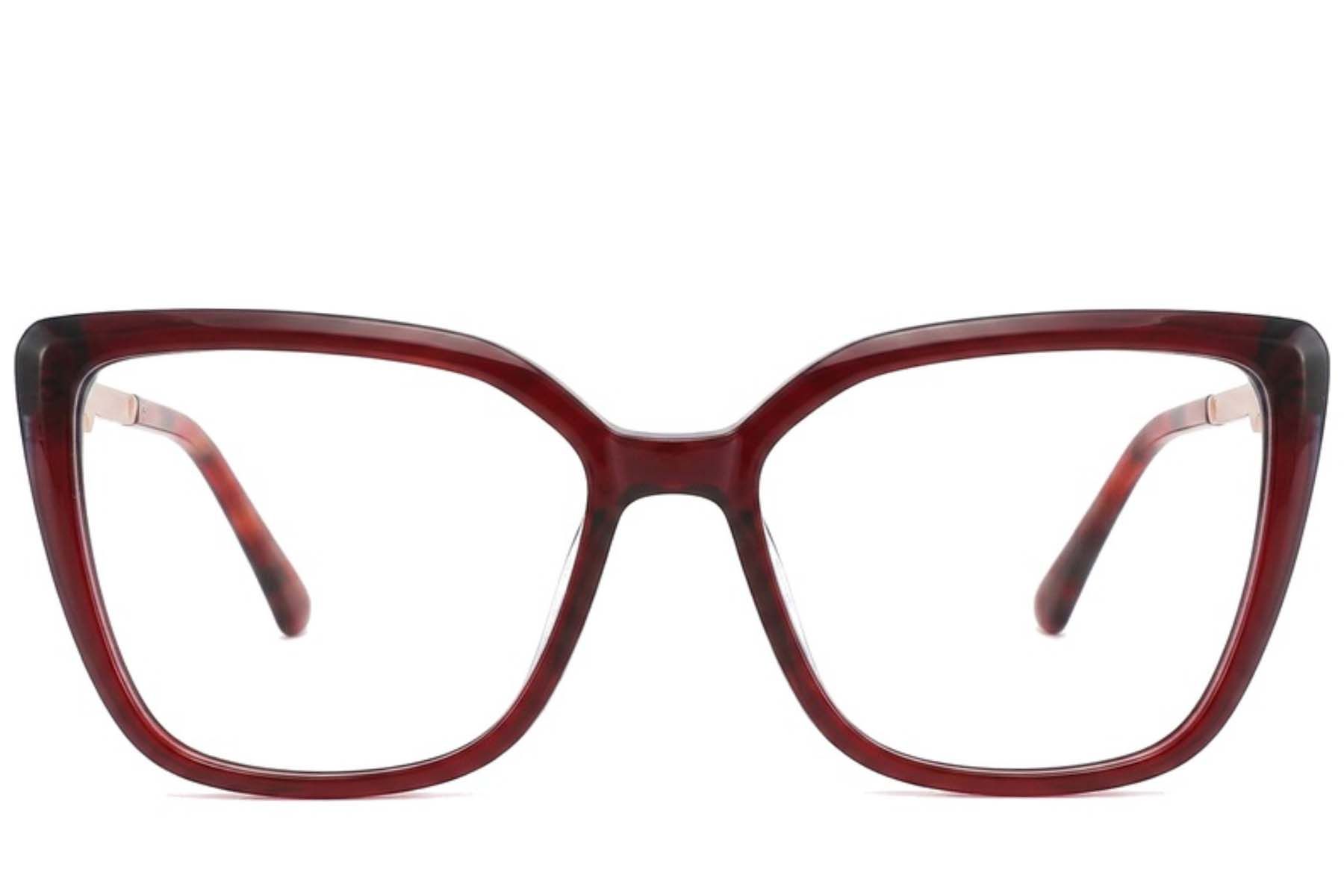 Bicchieri rettangolari in acetato rosso #BS2012-2379