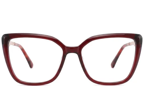 Verres rectangulaires en acétate rouge #BS2012-2379