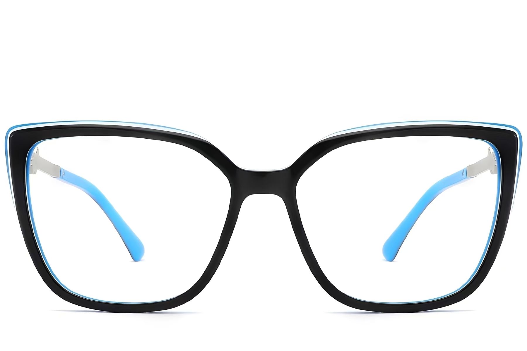 Rectangular Black Acetate Glasses #BS2012-2381