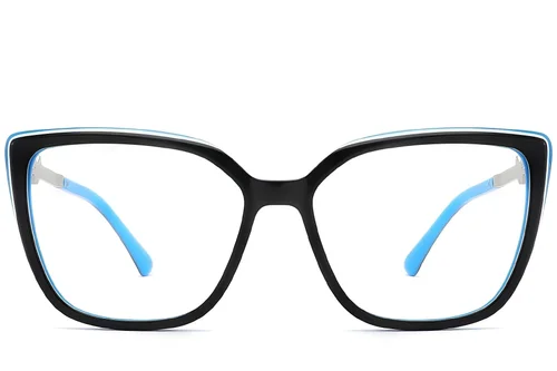 Lunettes rectangulaires en acétate noir #BS2012-2381