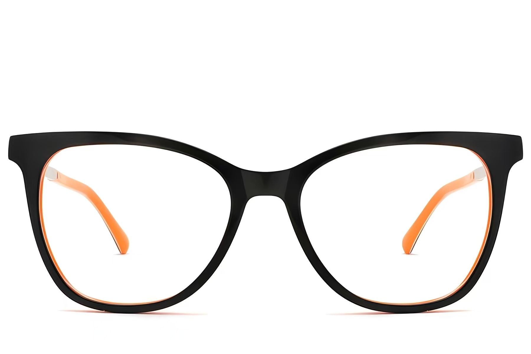 Schmetterlingsbrille aus schwarzem Acetat #BS2012-2383