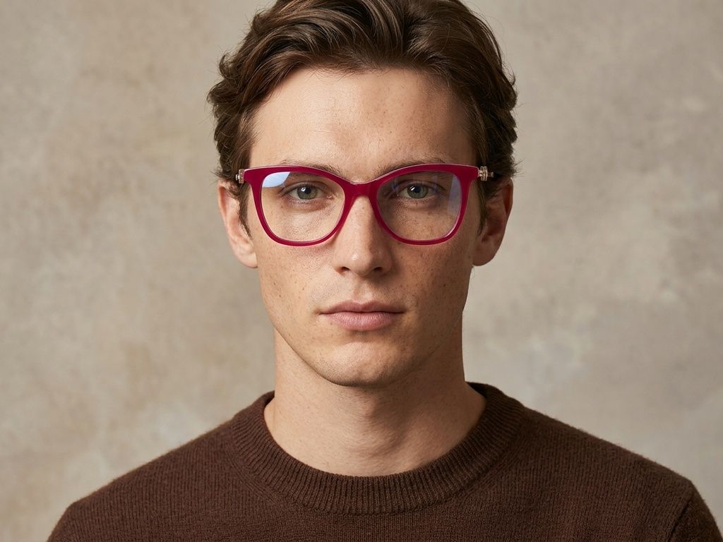 Occhiali in acetato rosso farfalla #BS2012-2384