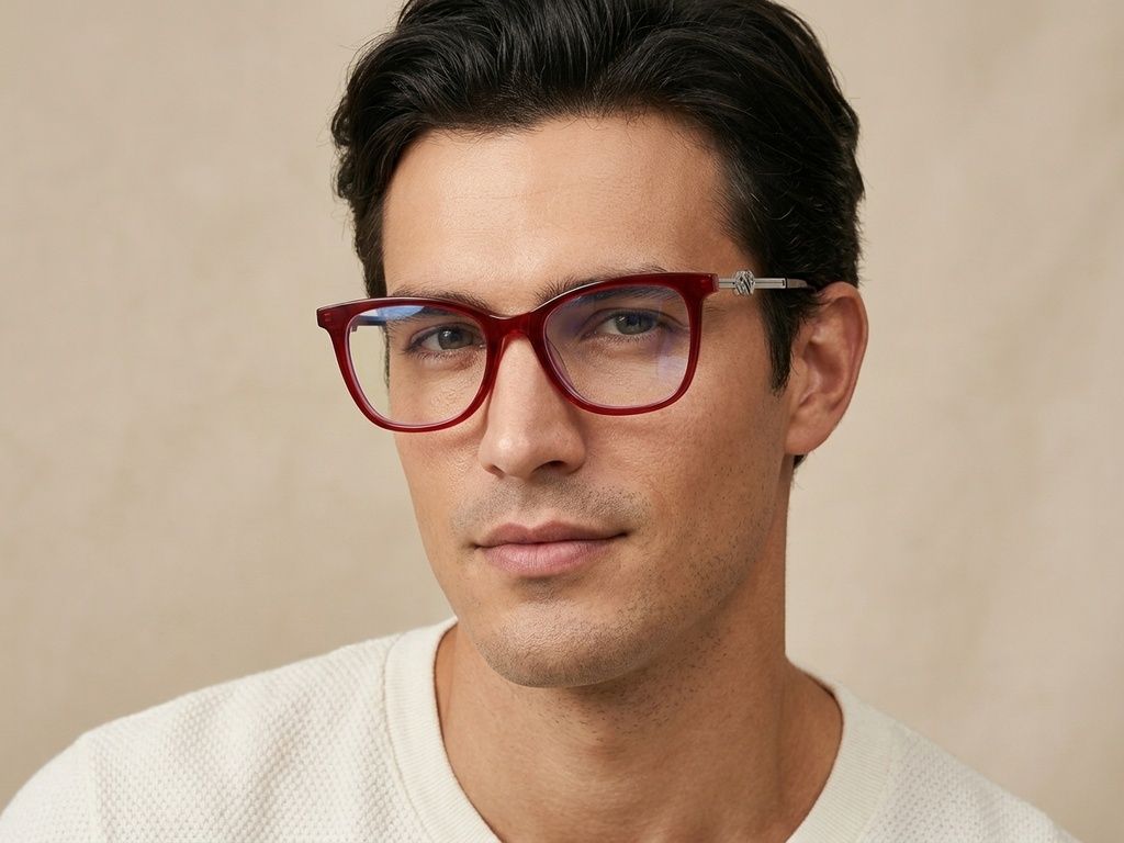 Lunettes papillon en acétate rouge #BS2012-2387