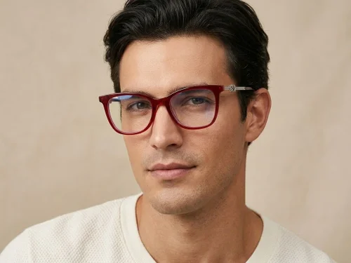 Lunettes papillon en acétate rouge #BS2012-2387