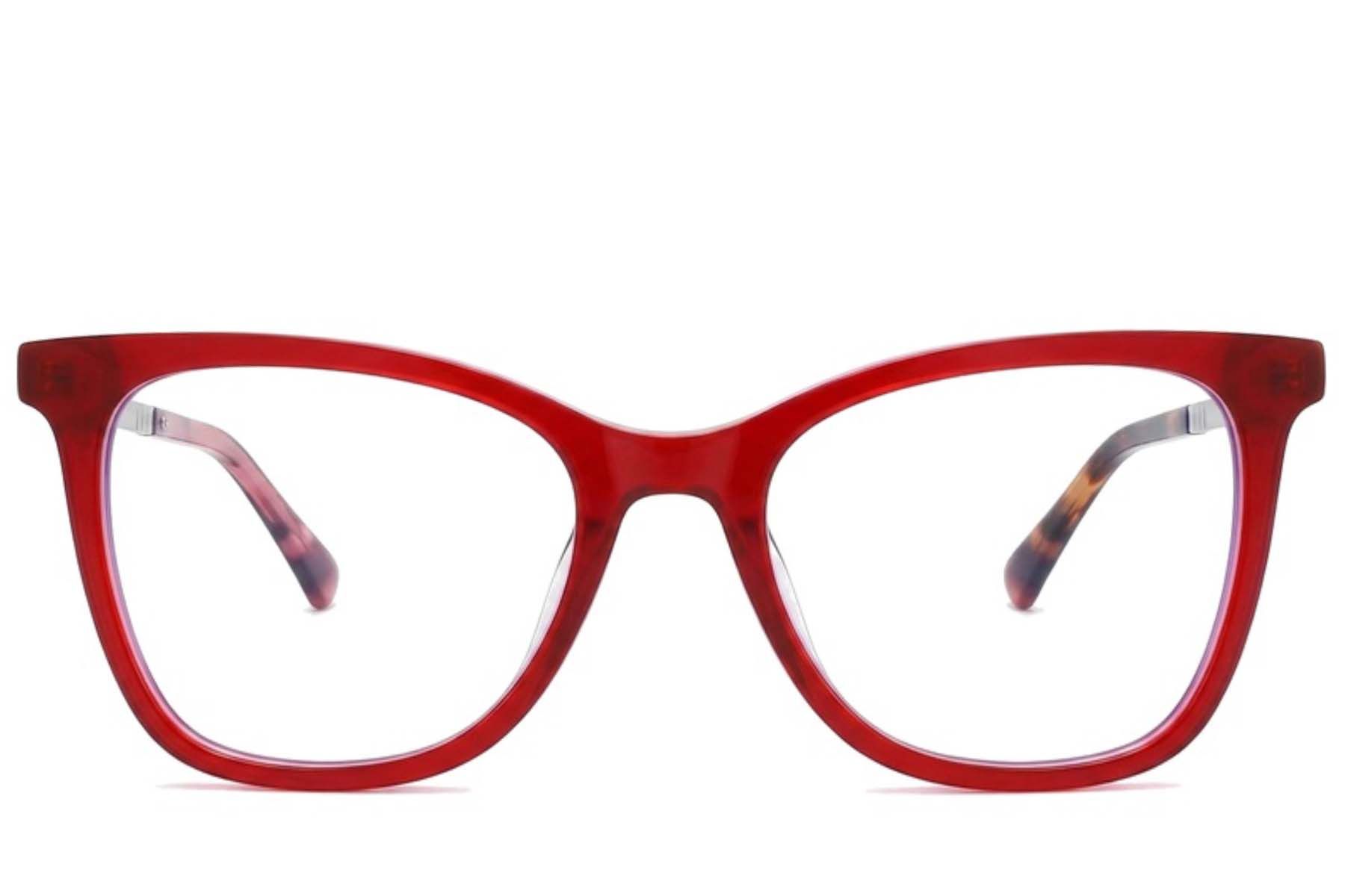 Lunettes papillon en acétate rouge #BS2012-2387