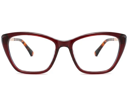 Lunettes papillon en acétate rouge #BS2012-2389