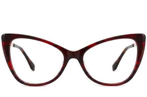 Lunettes papillon en acétate rouge #BS2012-2395