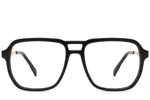 Lunettes aviateur en acétate noir #BS2012-2398